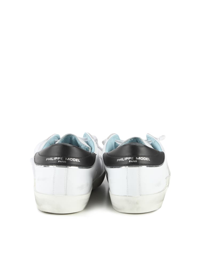 Shop Philippe Model Parisx Sneakers In Leather In White/black