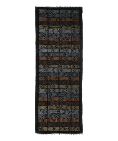 Shop Moschino Wool Scarf In Multicolor