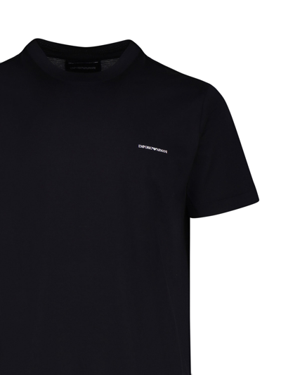 Shop Emporio Armani Printed T-shirt In Blu Navy