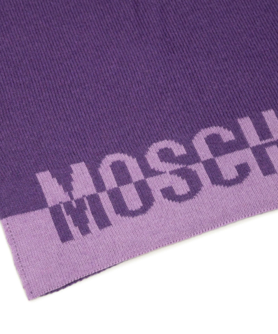 Shop Moschino Cashmere Scarf In Purple