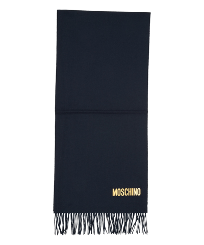 Shop Moschino Wool Wool Scarf In Blue
