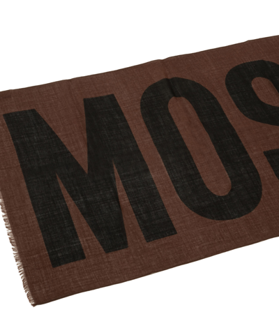 Shop Moschino Wool Wool Scarf In Brown