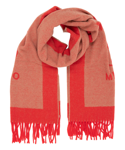 Shop Moschino Wool Wool Scarf In Red