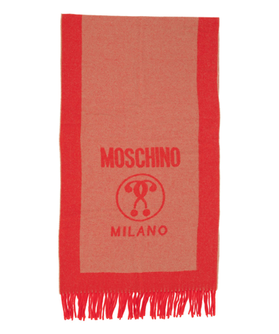 Shop Moschino Wool Wool Scarf In Red