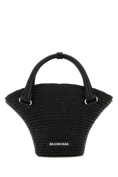 Shop Balenciaga Beach Mini Tote Bag In Black