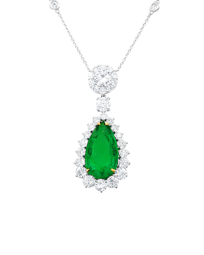 Diana M. Fine Jewelry 18k 13.68 Ct. Tw. Diamond & Emerald Necklace