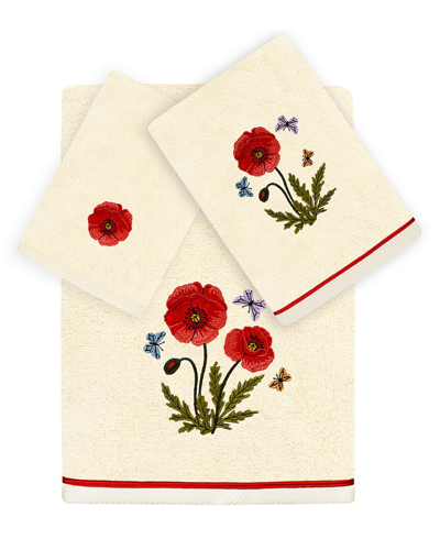 Linum Home Textiles Polly 3pc Embellished Turkish Cotton Towel Set