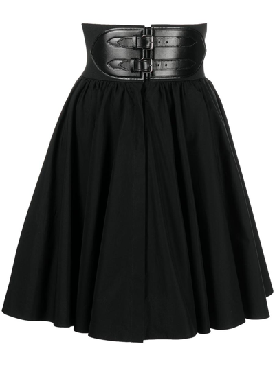 Shop Alaïa Alaia Belted Skirt In Black
