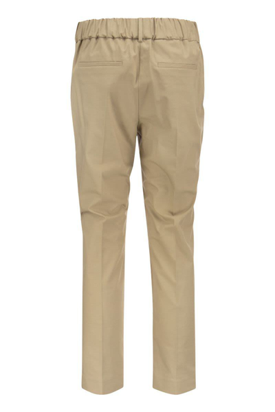 Shop Brunello Cucinelli Tailored Stretch Twill Cotton Jogger Trousers In Hazelnut