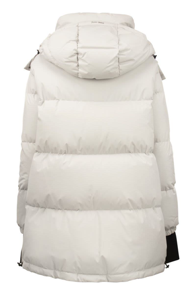 Shop Herno Medium Down Jacket With Hood In Ice