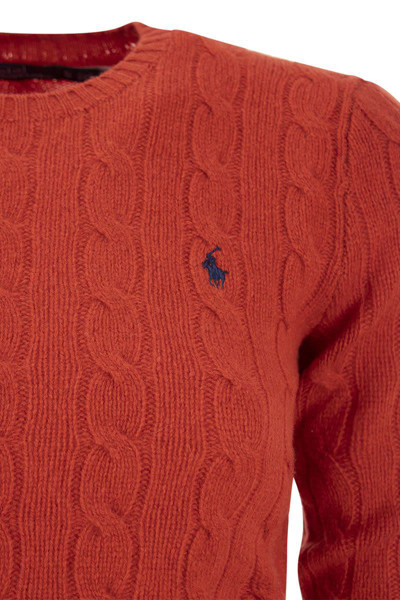 Shop Polo Ralph Lauren Wool And Cashmere Cable-knit Sweater In Red