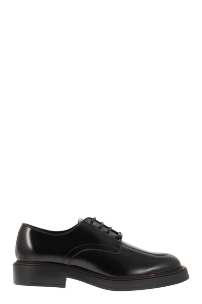 Shop Tod's Leather Lace-up In Black
