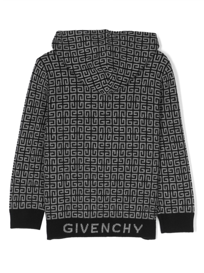 Shop Givenchy 4g-jacquard Knitted Hoodie In Black