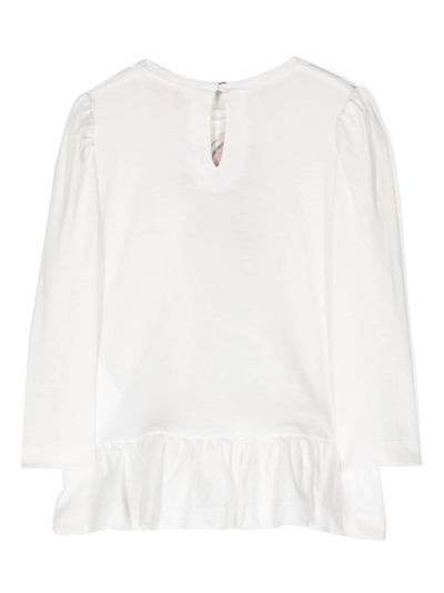 Monnalisa T-shirt Mit Rosen-print In White