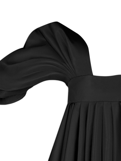 Shop Nina Ricci Asymmetric Flared One-shoulder Dress In Black