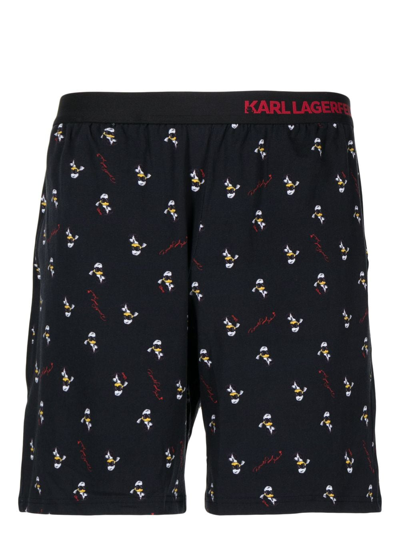 Shop Karl Lagerfeld X Disney Stretch-cotton Pyjamas Set In Blue