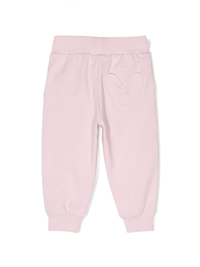 Shop Monnalisa Heart-patch Cotton Track Pants In Pink