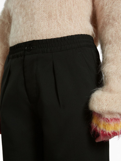 Marni Relaxed-fit Trousers With Pleated Front In Black