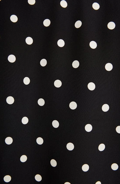 Shop Saint Laurent Large Dot Silk Shirt In Noir Off White