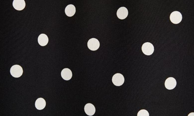 Shop Saint Laurent Large Dot Silk Shirt In Noir Off White