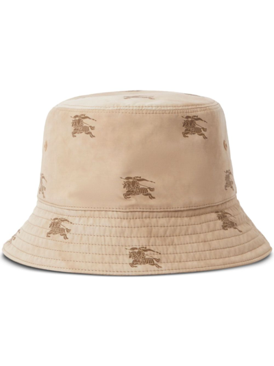 Shop Burberry Beige Ekd Technical Cotton Bucket Hat In Neutrals