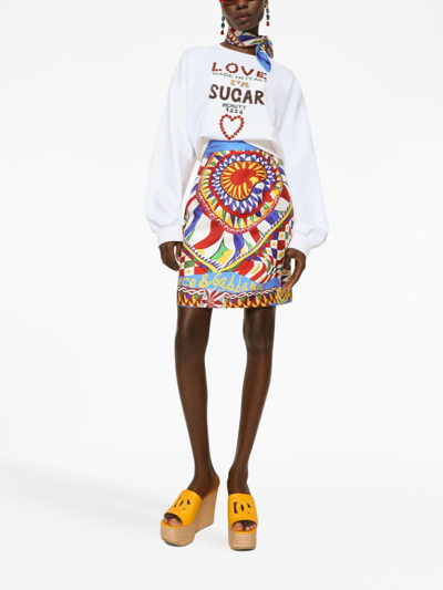 Shop Dolce & Gabbana Crystal-embellished Sweatshirt In White