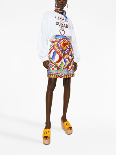 Dolce & Gabbana Lettering Print Oversized Sweatshirt In White