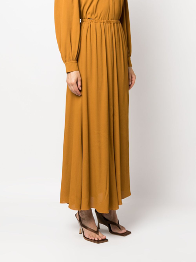 Shop Forte Forte Off-centre Button-fastening Maxi Skirt In Brown