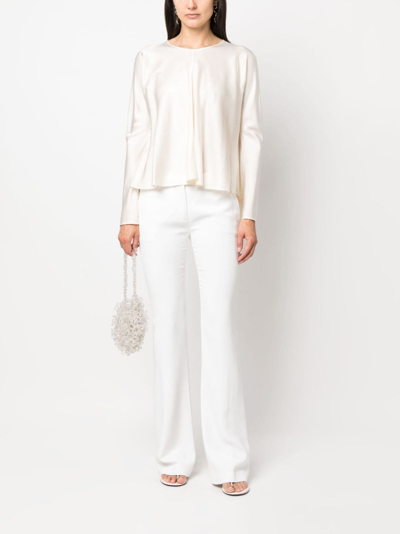 Forte Forte Draped Stretch Silk Blouse In Neutrals