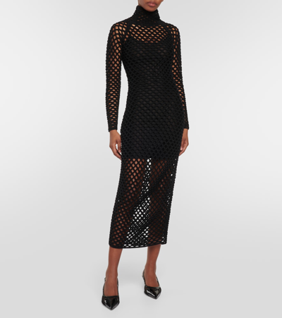 Alaïa Sheer Net Gown In Black