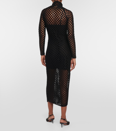 Alaïa Sheer Net Gown In Black