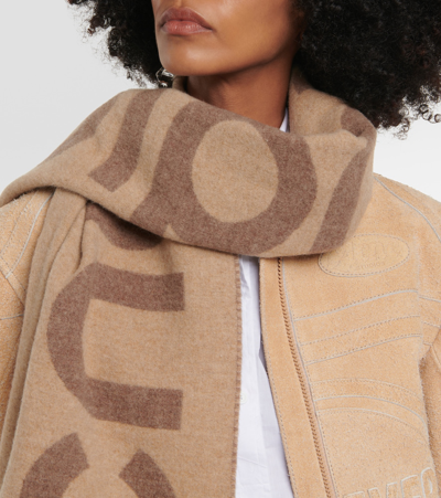 Shop Acne Studios Toronty Wool-blend Scarf In Brown