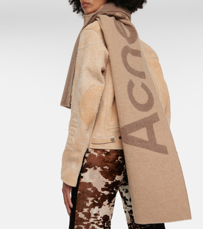 Shop Acne Studios Toronty Wool-blend Scarf In Brown