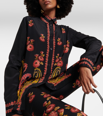 Shop Etro Paisley Silk Blouse In Black