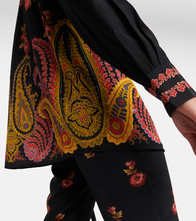 Shop Etro Paisley Silk Blouse In Black