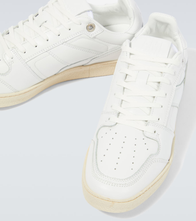 Shop Ami Alexandre Mattiussi Leather Sneakers In White