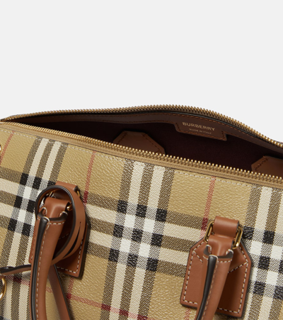Burberry Check Medium Canvas Tote Bag In Multicoloured