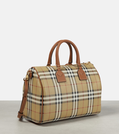 Burberry Check Medium Canvas Tote Bag In Multicoloured