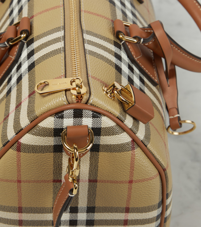 Burberry Check Medium Canvas Tote Bag In Multicoloured