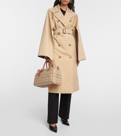 Burberry Check Medium Canvas Tote Bag In Multicoloured