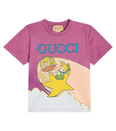 Shop Gucci X The Jetsons Baby Cotton T-shirt In Purple