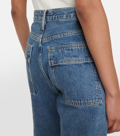Agolde Cooper Straight Denim Cargo Jeans In Blue