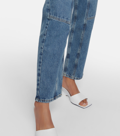 Agolde Cooper Straight Denim Cargo Jeans In Blue