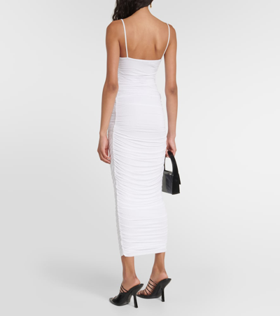 Wardrobe.nyc Ruched Jersey Slip Dress In White