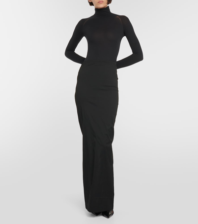 Shop Alaïa Turtleneck Jersey Bodysuit In Black
