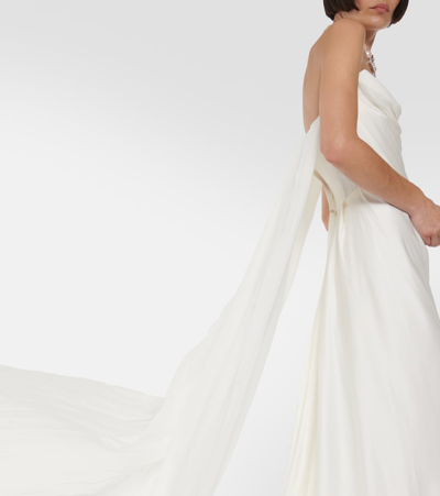 VIVIENNE WESTWOOD BRIDAL GALAXY CAPE CRÊPE SATIN GOWN 