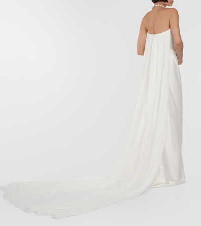 Vivienne Westwood Bridal Galaxy Cape Crêpe Satin Gown In White