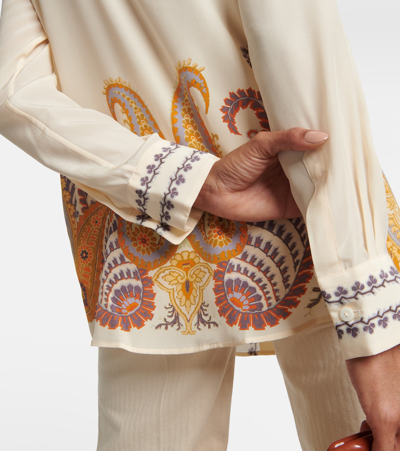 Shop Etro Paisley Silk Blouse In White