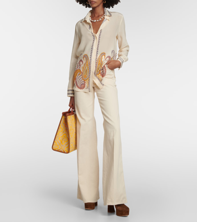 Etro Paisley Silk Blouse In White
