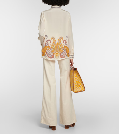 Shop Etro Paisley Silk Blouse In White